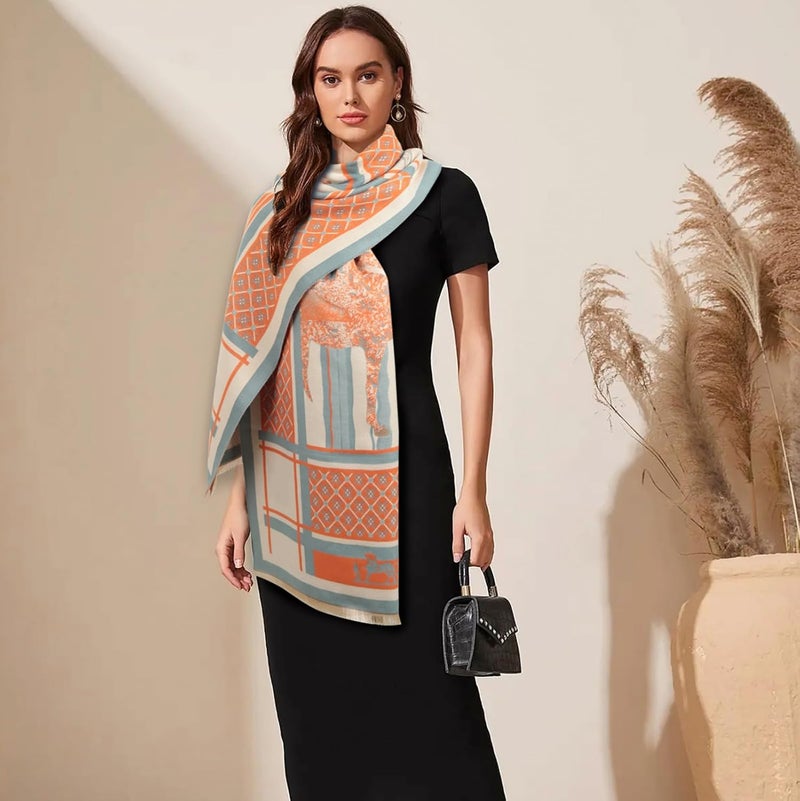 EXTREE Scarfs for Women Pashmina Silky Shawl Wrap for Evening Dressing Blanket Open Front Poncho Cape - Image 2